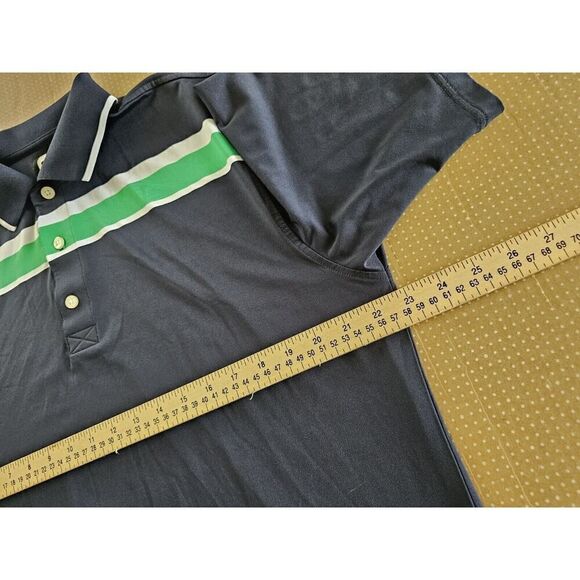 FootJoy Polo Mens Large Blue Striped Club Performance Golf Shirt - Picture 3 of 9